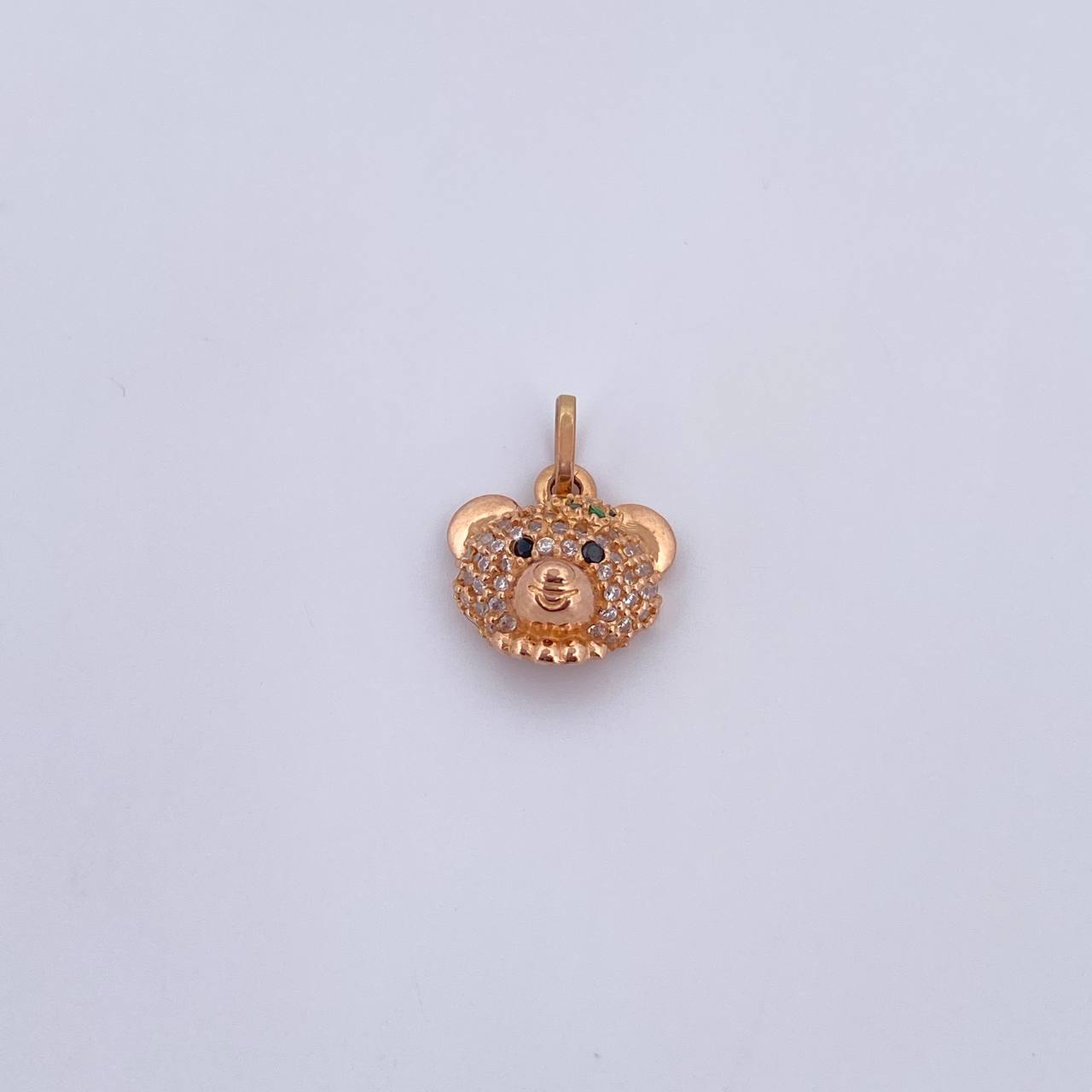 Dije Oso Rostro 2gr / 1.6cm / Circones Verdes Negros Blancos Oro Rosa 18K &