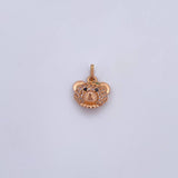 Dije Oso Rostro 2gr / 1.6cm / Circones Verdes Negros Blancos Oro Rosa 18K &