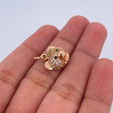 Dije Oso Rostro 2gr / 1.6cm / Circones Verdes Negros Blancos Oro Rosa 18K &