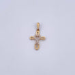 Dije Cruz Corazon 1gr / 2.5cm / Circones Blancos Oro Amarillo 18K &