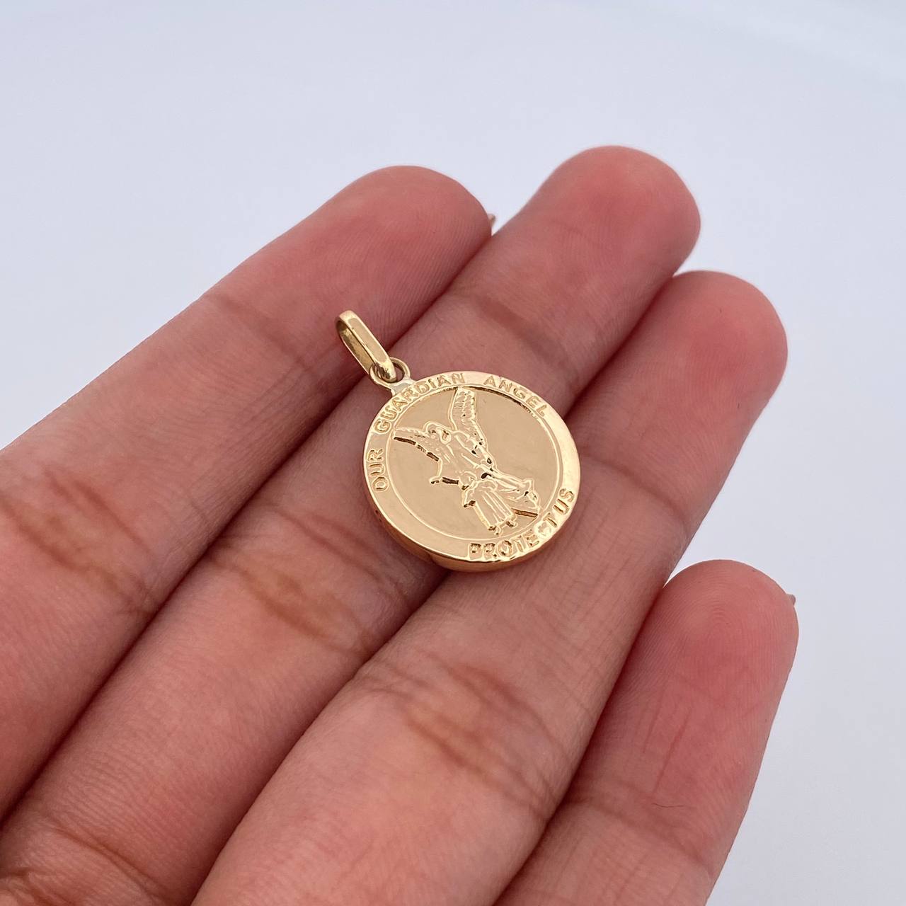 Dije Angel De La Guarda 1.2gr / 2.2cm / Troquelado Oro Amarillo 18K &