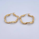 Candongas Milu 2.85gr / 3cm / Entorchadas Texturizadas Oro Amarillo 18K &
