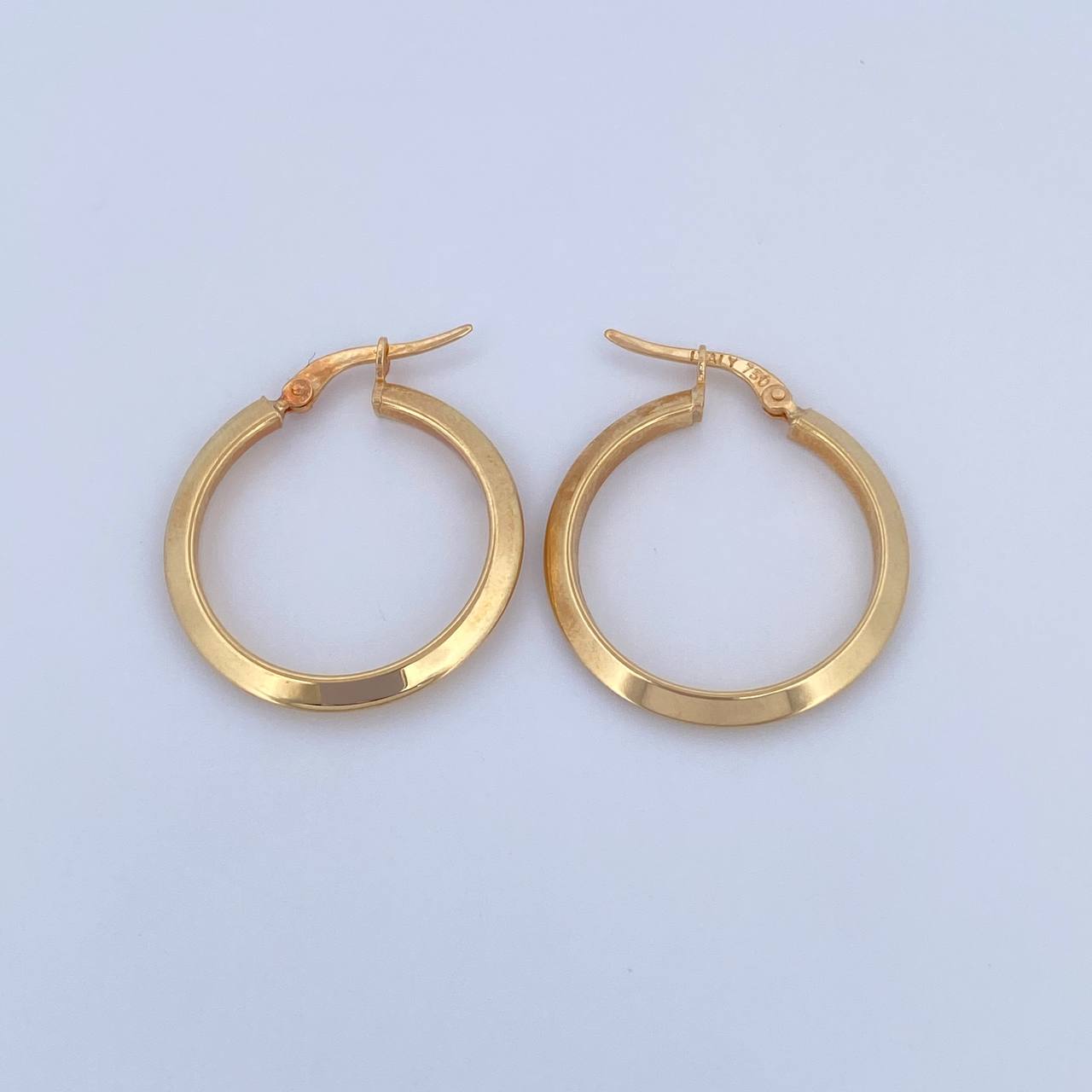 Candongas Clau 1.95gr / 2.7cm / Lisas Oro Amarillo 18K &