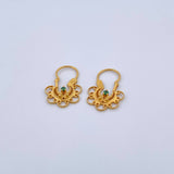 Candongas Reina 2.1gr / 2.2cm / Filigrana Circon Verde Oro Amarillo 18K &
