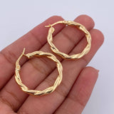Candongas Gema 3gr / 2.7cm / Entorchada Relieve Oro Amarillo 18K &