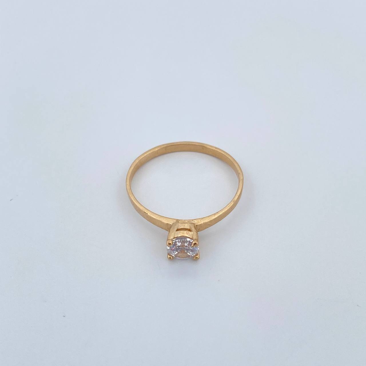 Anillo Solitario 2.05gr / T8 / Circon Blanco Oro Amarillo 18K &