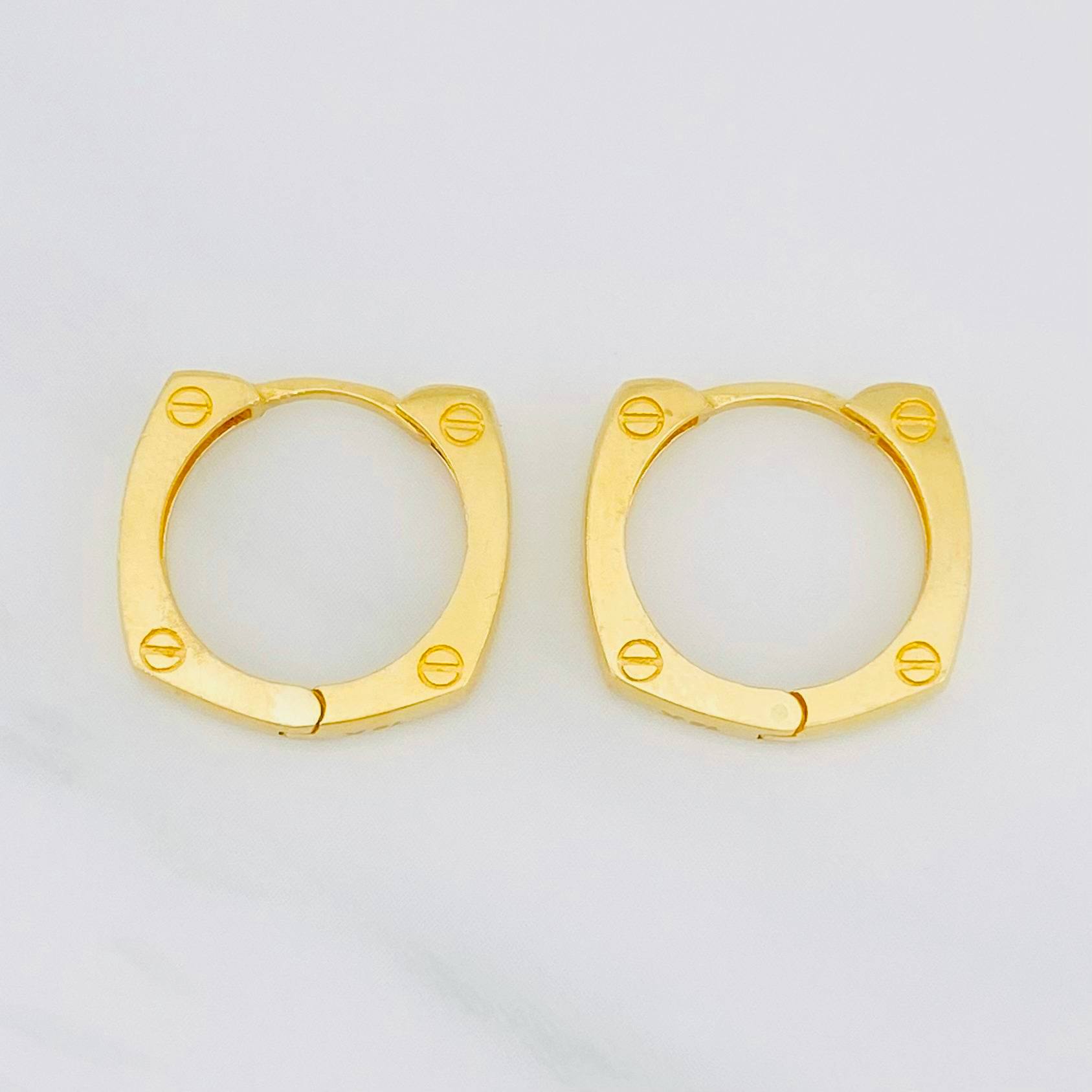Candongas Tornillo 3.45g / 1.5cm Oro Amarillo 18K