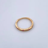 Anillo Argolla Churumbela 1.95gr / T6 1/4 / Circones Fucsias Blancos Oro Amarillo 18K $