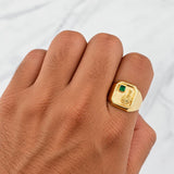 Anillo Sello Palmera 3.5g / T9 1/4 Oro Amarillo 18K