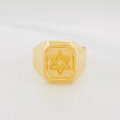 Anillo Sello Estrella David 3.45g / T10 Oro Amarillo 18K
