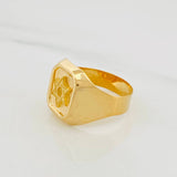 Anillo Sello Estrella David 3.45g / T10 Oro Amarillo 18K