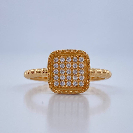 Anillo Cuadrado 2.15gr / T6 1/2 / Oro Amarillo 18K &