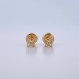 Topos Mariposa 0.45gr / Circon Blanco Oro Amarillo 18K $