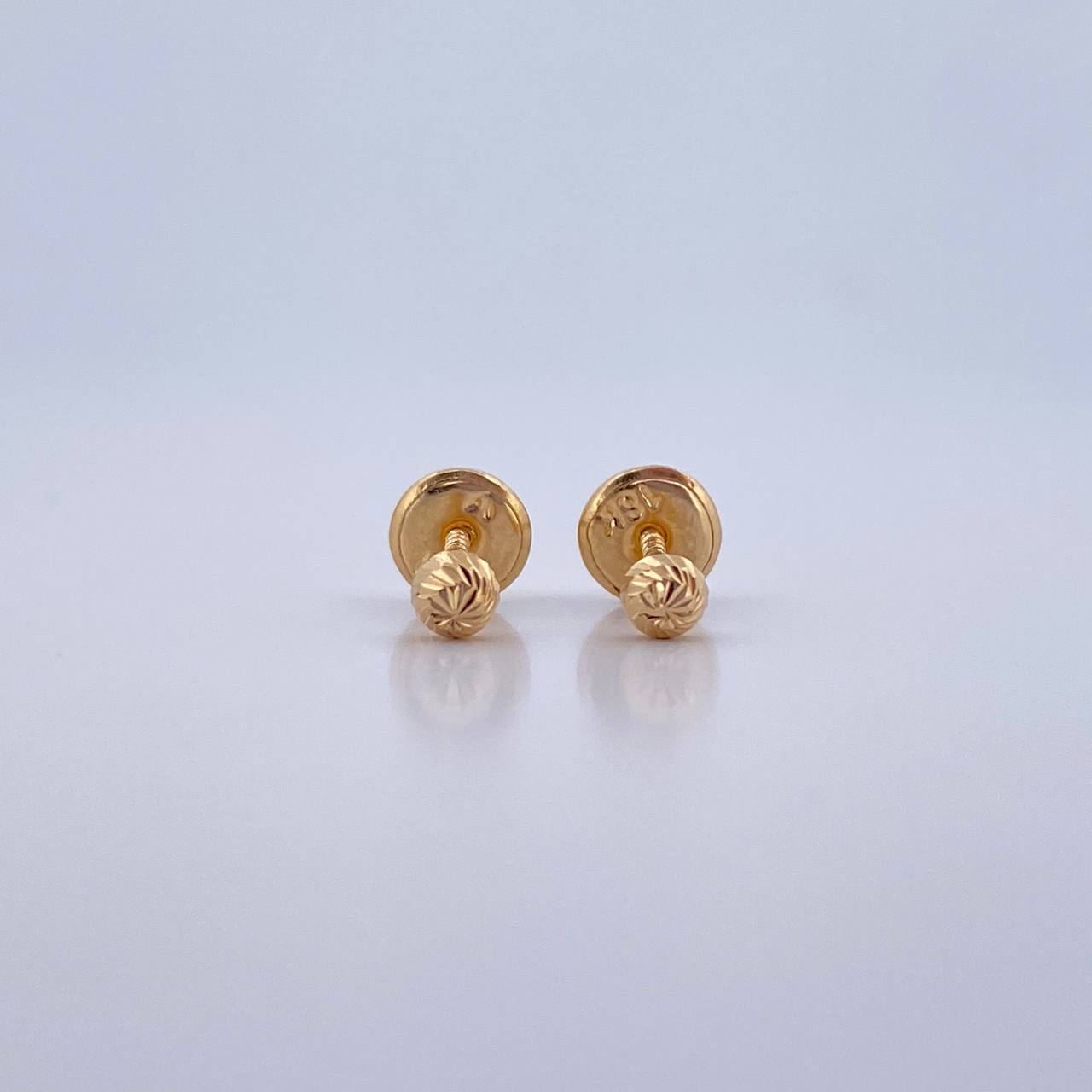 Topos Media Bola 0.4gr / 3mm / Diamantada Oro Amarillo 18K $