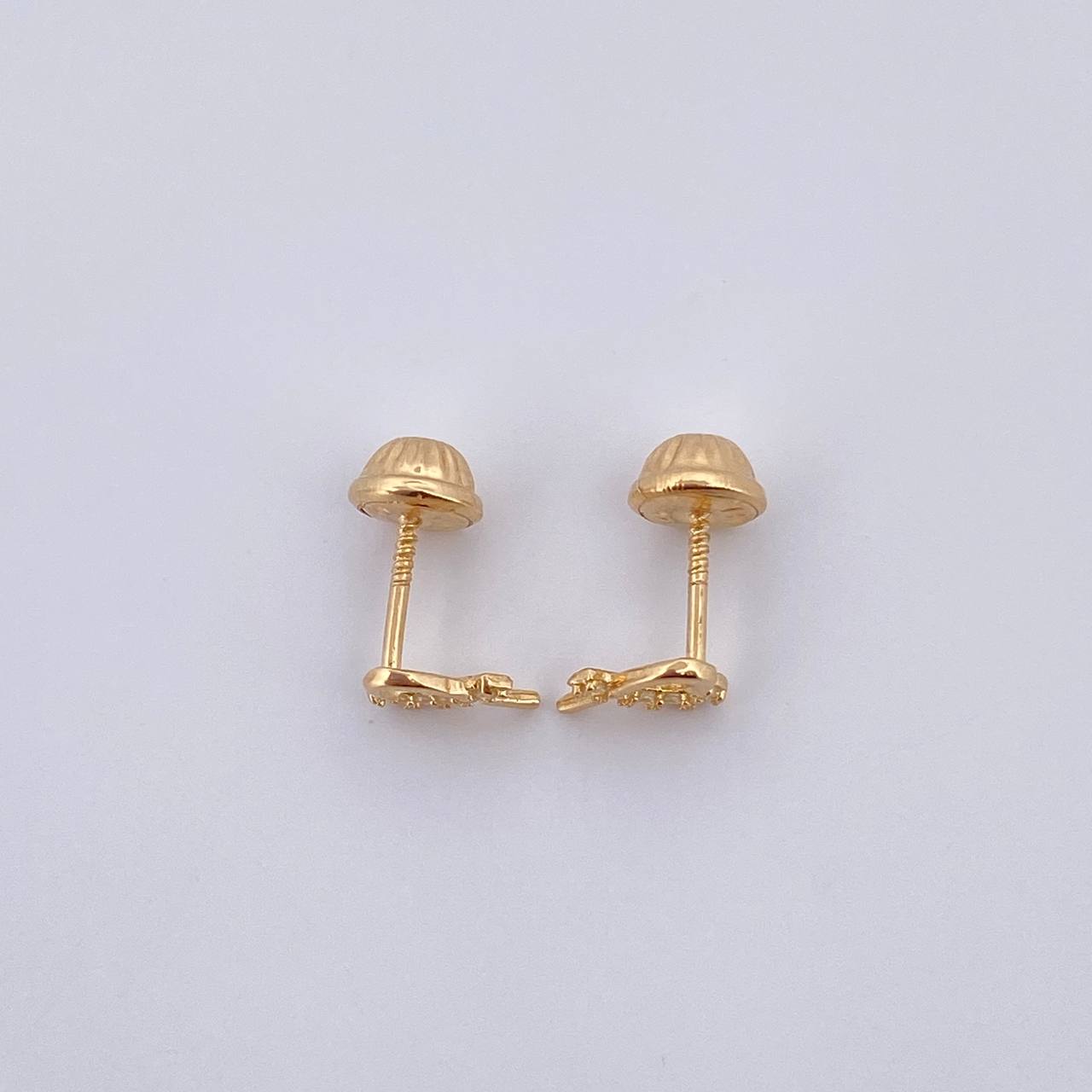 Topos Corazon Compartido 0.7gr / Circones Blancos Oro Amarillo 18K $
