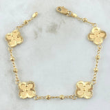 Pulso Flores Mate 5.5gr / 19cm / Borde Diamantado Oro Amarillo 18K