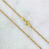 Cadena Veneciana En Espiral 3.1gr / 45cm / 1.2mm Oro Amarillo +3 18K