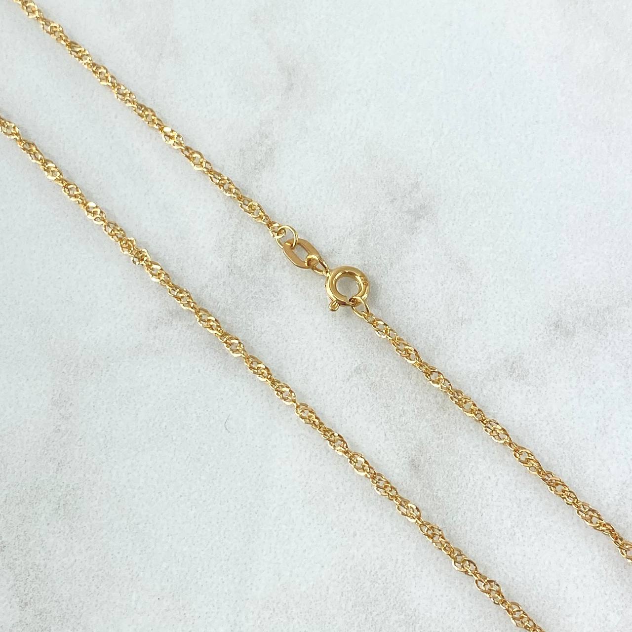 Cadena Singapur 0.95gr / 45cm / 1.6mm Oro Amarillo +3 18K