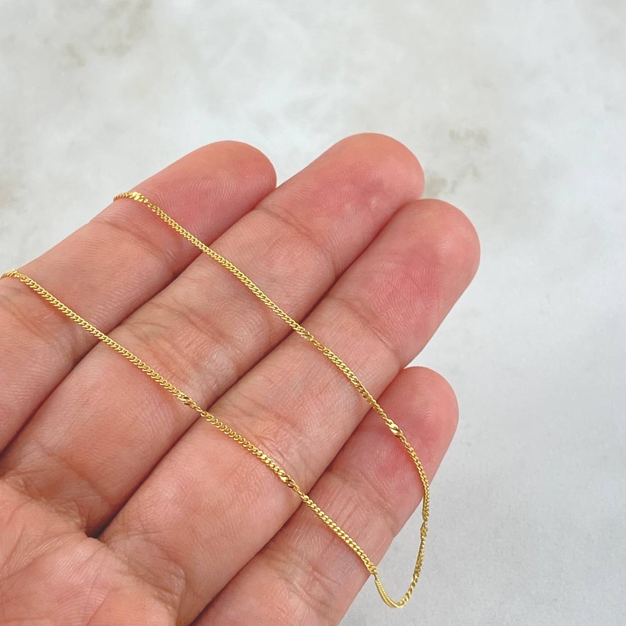 Cadena Cubana En Espiral 1.6gr / 45cm / 1mm Oro Amarillo +3 18K