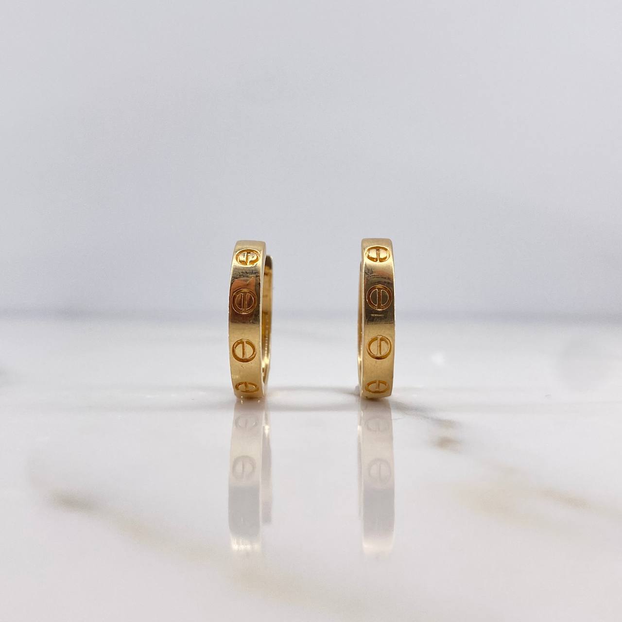 Candongas Tornillo 2.7gr / 1.3cm / Oro Rosa 18K #