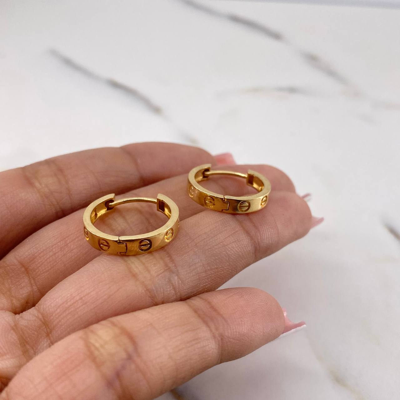 Candongas Tornillo 4.05gr / 1.7cm / Oro Amarillo 18K $