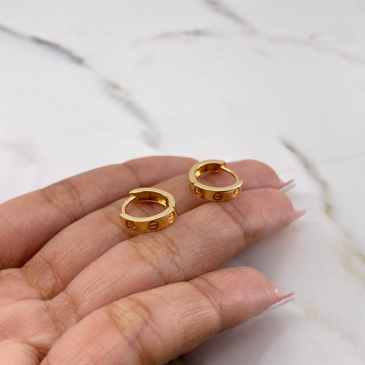 Candongas Tornillo 2.95gr / 1.3cm /  Oro Amarillo 18K #