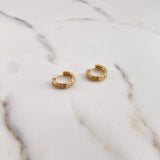 Candongas Gala 3.2gr / 1.2cm / Circones Blancos Oro Amarillo 18K $