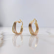 Candongas Daki Rombo 1.85gr / 2.2cm / Diamantadas Tres Oro 18K #