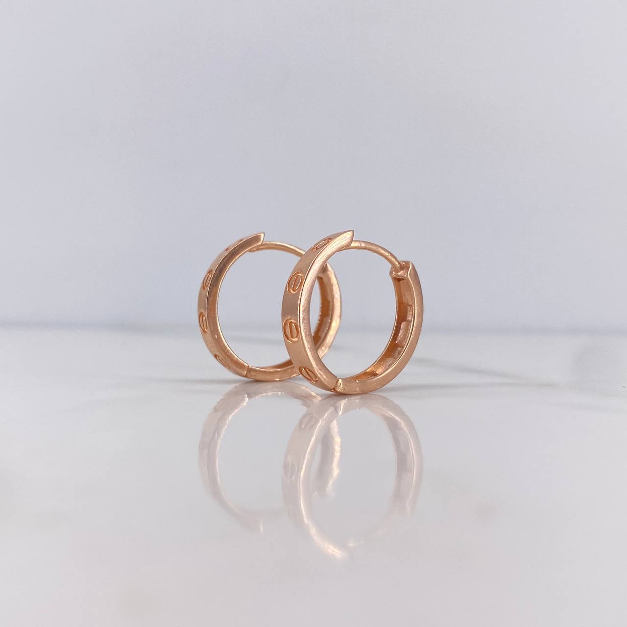 Candongas Tornillo 3.8gr / 1.7cm / Oro Rosa 18K #