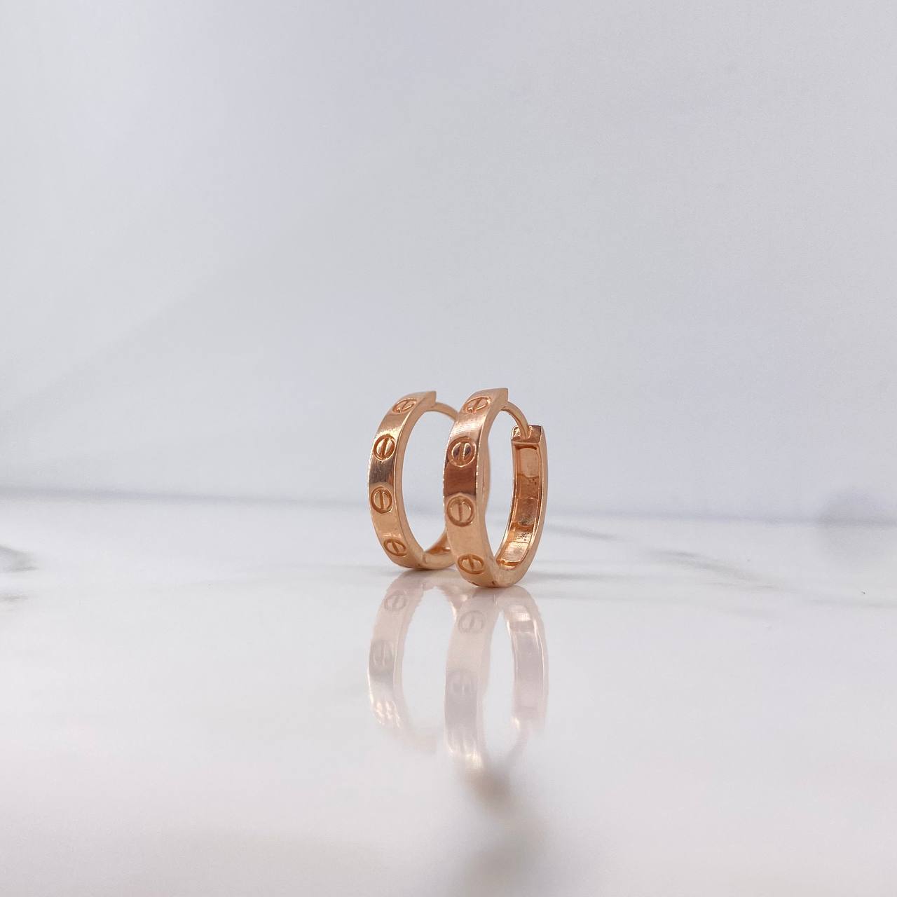 Candongas Tornillo 3.8gr / 1.7cm / Oro Rosa 18K #
