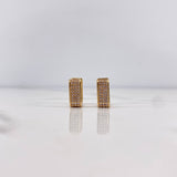Candongas Rusticas 3.5gr / 1.2cm / Circones Blancos Oro Amarillo 18K $