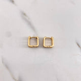 Candongas Rusticas 3.5gr / 1.2cm / Circones Blancos Oro Amarillo 18K $