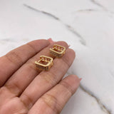 Candongas Rusticas 3.5gr / 1.2cm / Circones Blancos Oro Amarillo 18K $