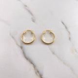 Candongas Kuki 1.7gr / 2.3cm / Rayadas Oro Amarillo 18K $