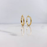 Candongas Kuki 1.7gr / 2.3cm / Rayadas Oro Amarillo 18K $