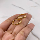 Candongas Kuki 1.7gr / 2.3cm / Rayadas Oro Amarillo 18K $