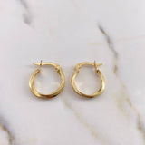 Candongas Hada 1.45gr / 1.4cm / Rayada Oro Amarillo 18K #