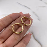 Candongas Hada 1.45gr / 1.4cm / Rayada Oro Amarillo 18K #