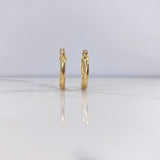 Candongas Hada 1.45gr / 1.4cm / Rayada Oro Amarillo 18K #
