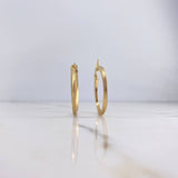 Candongas Clau 2.05gr / 3cm / Rayada Oro Amarillo 18K #