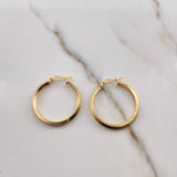 Candongas Clau 2.05gr / 3cm / Rayada Oro Amarillo 18K #
