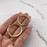 Candongas Clau 2.05gr / 3cm / Rayada Oro Amarillo 18K #