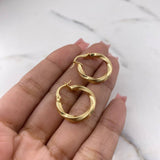 Candongas Mai 2.15gr / 2.2cm / Rayadas Oro Amarillo 18K #