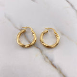 Candongas Mai 2.15gr / 2.2cm / Rayadas Oro Amarillo 18K #