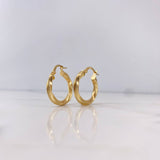 Candongas Mai 2.15gr / 2.2cm / Rayadas Oro Amarillo 18K #
