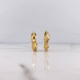 Candongas Asby 2.4gr / 2cm / Melcocha Punteadas Oro Amarillo 18K #