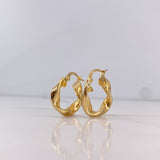 Candongas Asby 2.4gr / 2cm / Melcocha Punteadas Oro Amarillo 18K #