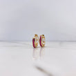 Candongas Zury 3.4gr / 1.5cm / Circones Fucsias Oro Amarillo 18K #