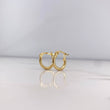 Candongas Juli 1.25gr / 1.3cm / Rayadas Oro Amarillo 18K #