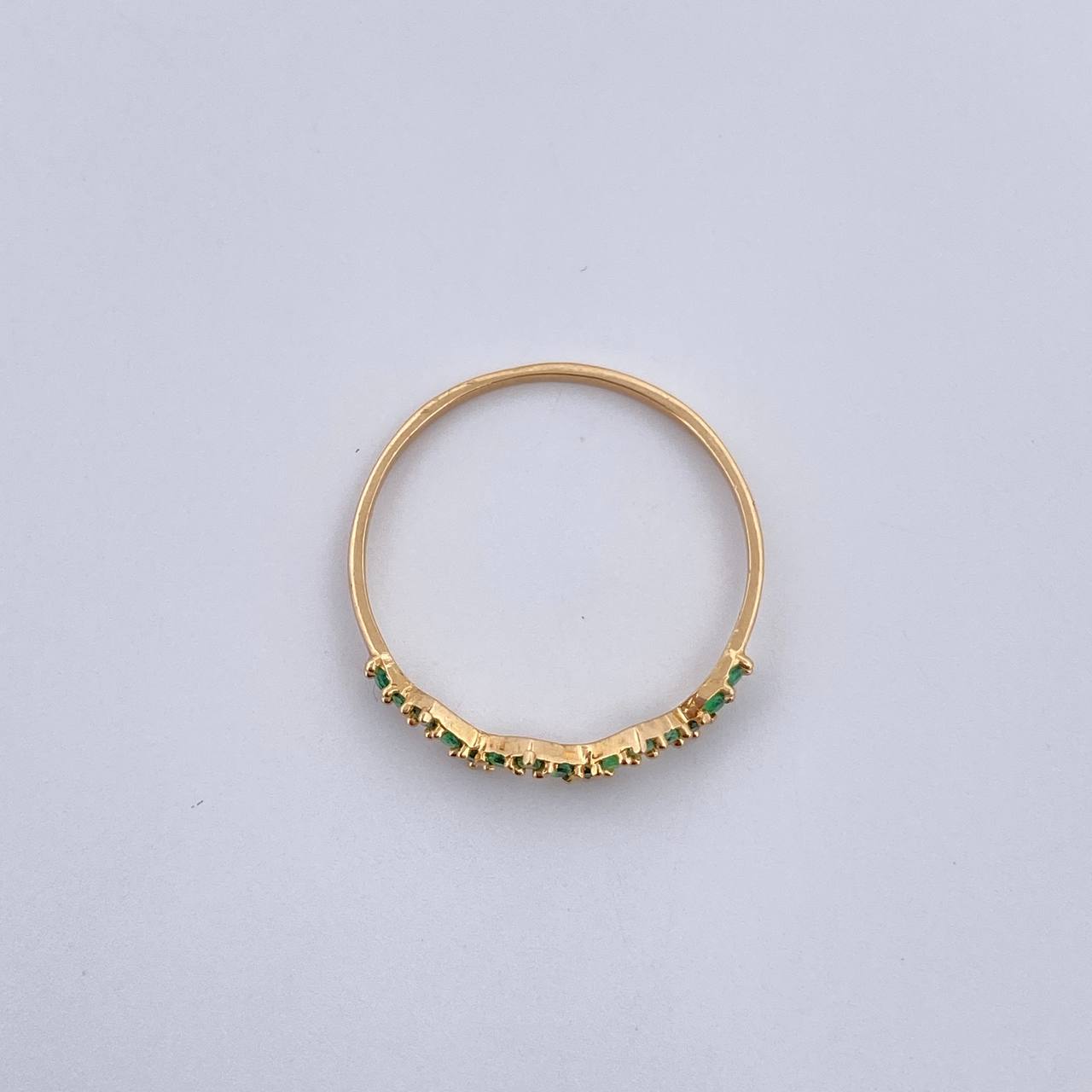 Anillo Churumbela 0.95gr / T7 3/4 / Circones Verdes Oro Amarillo 18K $